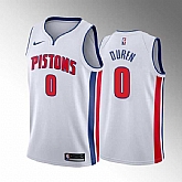 Detroit Pistons #0 Jalen Duren 2022 Draft White Basketball Stitched Jersey Dzhi